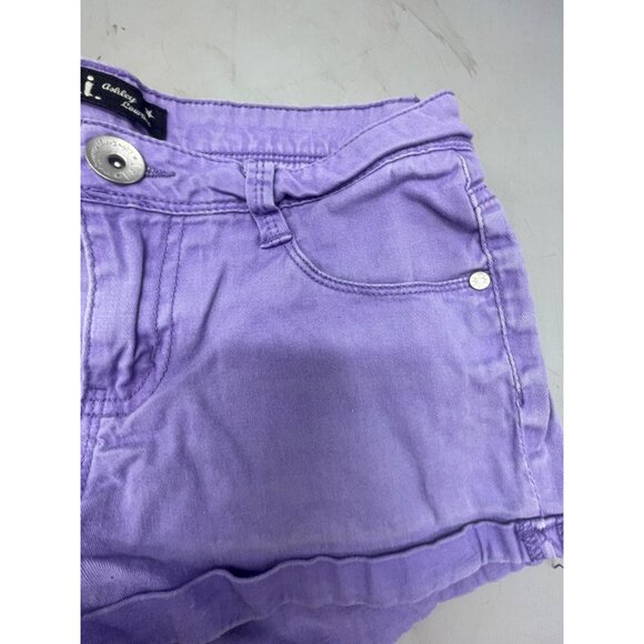 Lei Ashley lowrise shorts junior size 7 Ramie blend purple 30" waist READ - Picture 4 of 8